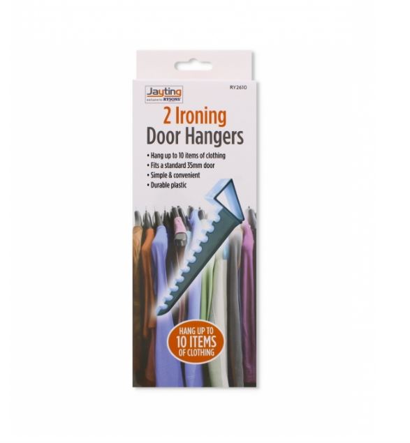 OVER DOOR IRONING HANGER HOOKS 2 PC