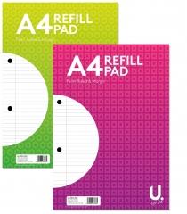 Office School Style A4 Refill Pad Side Bound 2 Assorted Designs 160 Pages