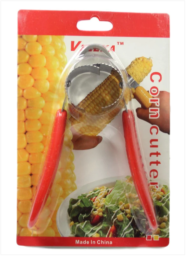 One Step Corn Peeler Thresher Tool Kitchen Cob Kerneler Cutter Stripper Red