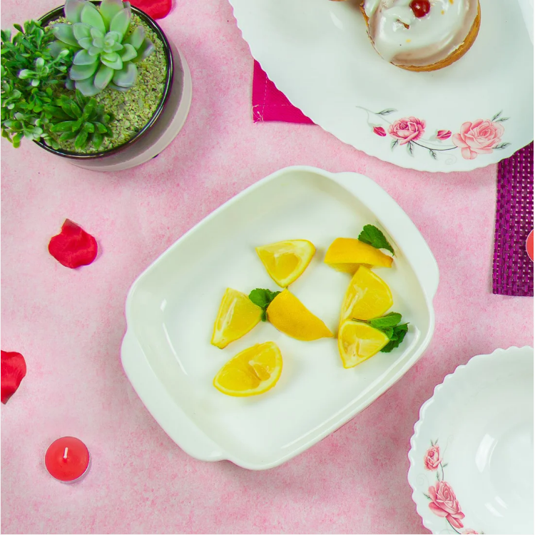 Opal Glass Serving Dish Snack Bowl Scarlett 20x20x4cm