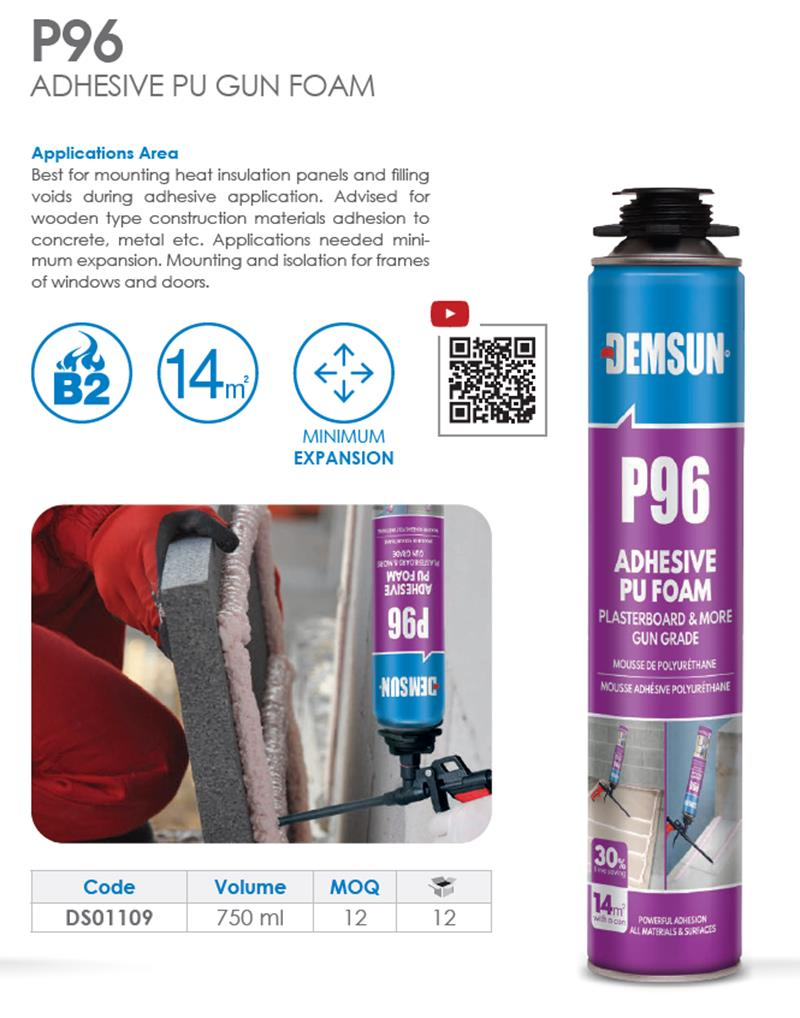 P96 PU ADHESIVE PROF. FOAM 800ML