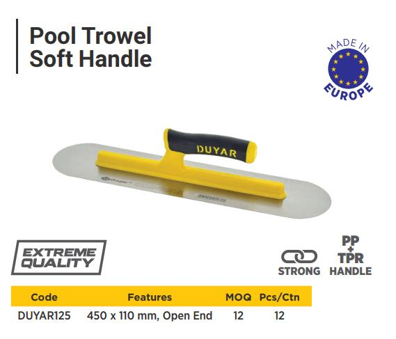 POOL TROWEL SOFT HANDLE, OPEN END