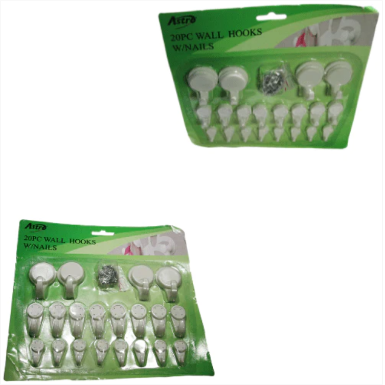 Pack Of 20 Wall Hooks With Nails Home Diy