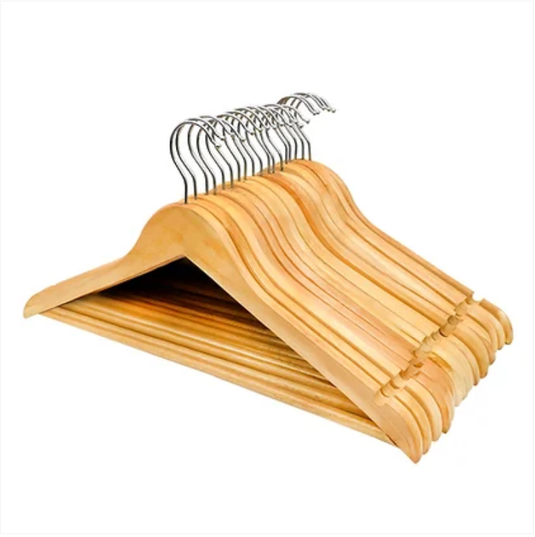 Pack of 20 Wooden Clothes Coat Hangers 44 x 23 cm