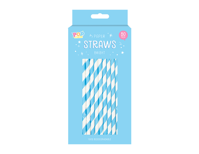 Paper Straws Bright - 50 Pack