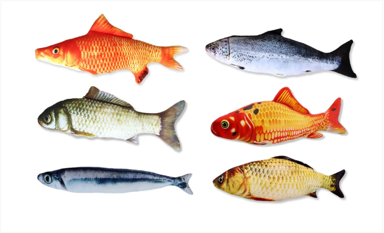 Pet Cat Soft Toy Stuffed Fish 18 cm Assorted Fish Designs
