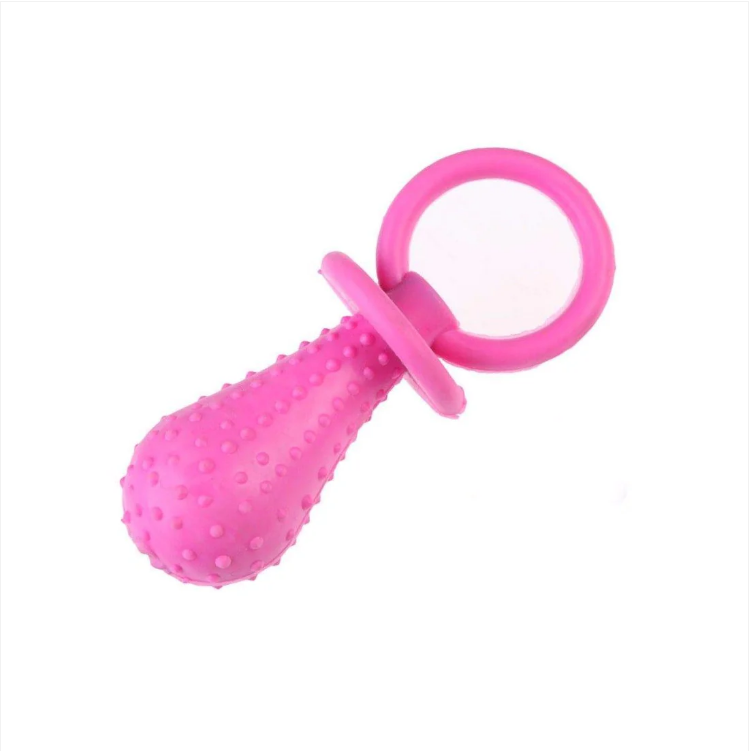 Pet Dog/Puppy Chewable Dummy Toy With Ring Grip Assorted Colours
