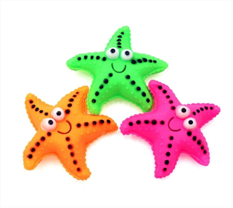 Pet Dog Toy Squeaky Ocean Starfish 12 cm Assorted Colours