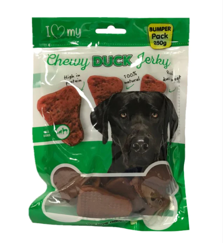 Pet Dog Treats Chewy Duck Jerky 280g