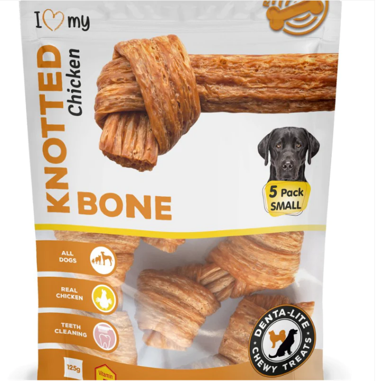 Pet Dog Treats Knotted Bone Chicken Small 5pc