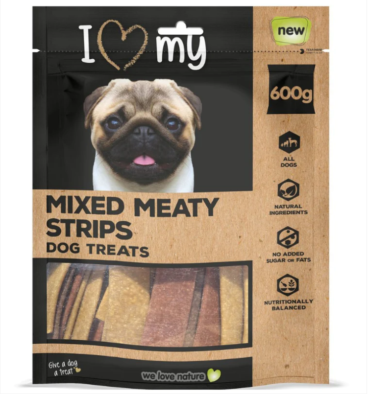 Pet Dog Treats Mixed Meaty Strips 600g Bumper Bag
