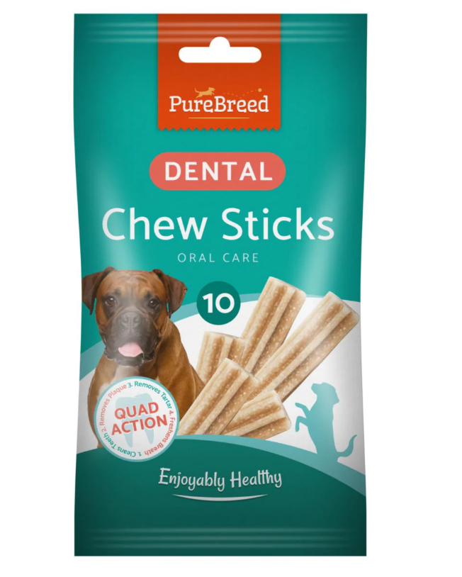Pet Dog Treats Oral Care Dental Chew Sticks 10 Pack