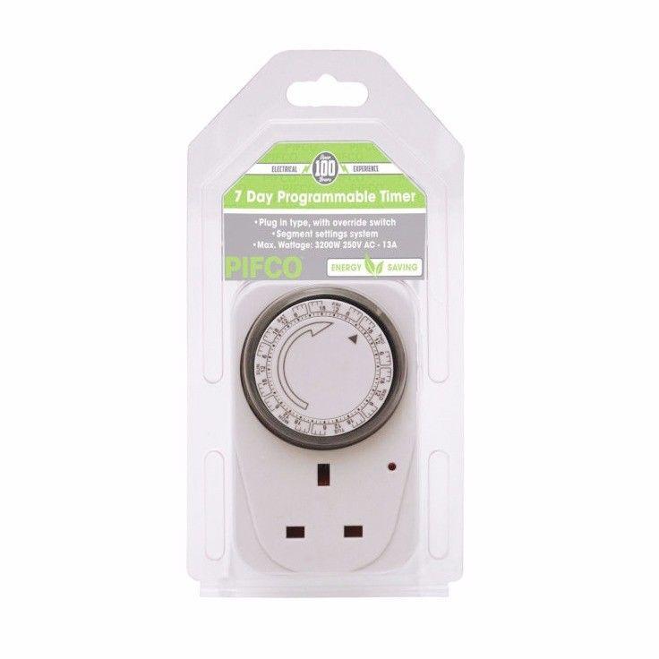 Pifco Electrical Timer Socket 7 Day Programmable 3200W 250V AC-13A