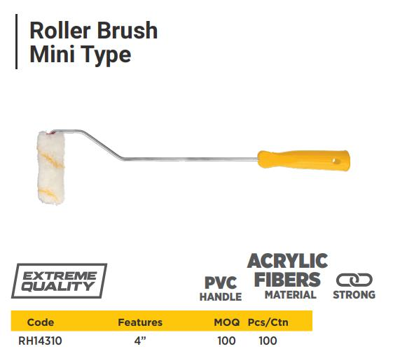 ROLLER BRUSH ETHYLENE 4" WITH 18" HANDLE