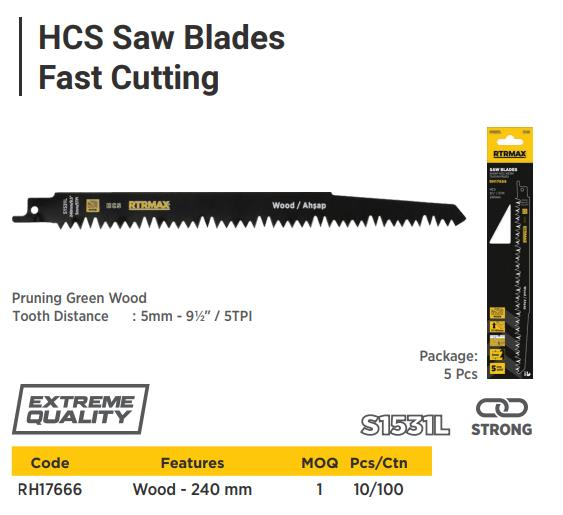 S1531L HSC SAW BLADES (PACK OF 5) RTRMAX