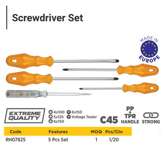 SCREDRIVER SET 5 PCS RTRMAX