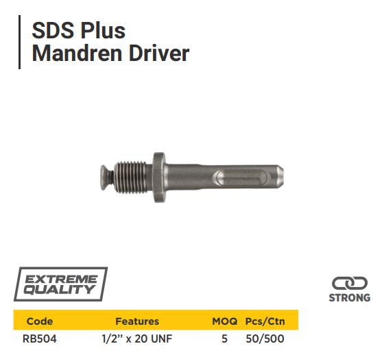 SDS PLUS MANDREN DRIVER 1/2""*20 UNF ( 5 PCS SET )