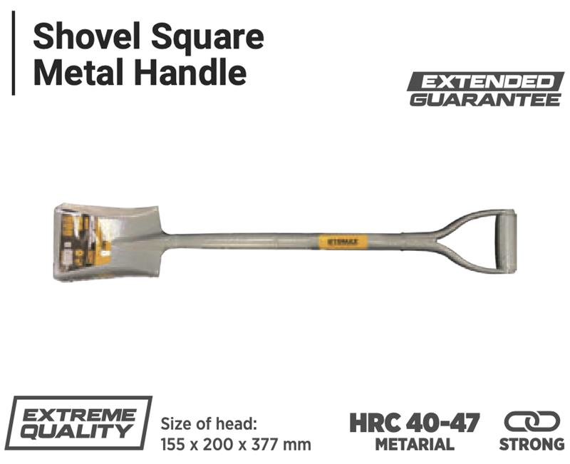 SHOVEL SQUARE METAL HANDLE 1050MM