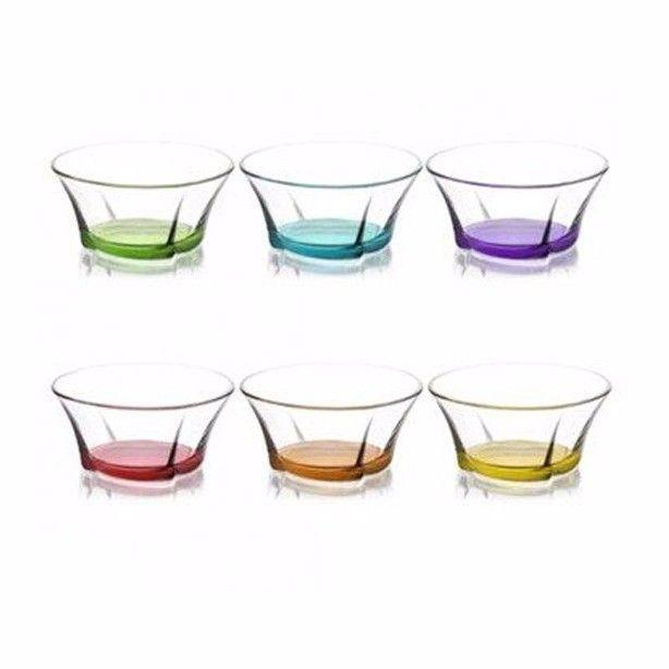 Set Of 6 Coral Truva Bowls Kitchen Home Glassware