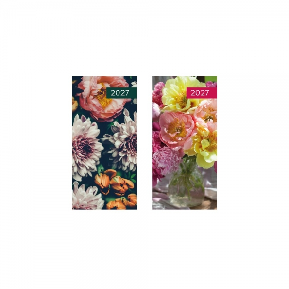 Slim Patterned Diary - Flowers in CDU