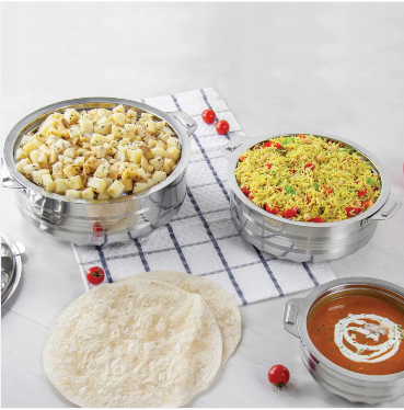 Stainless Steel Curry Large HOT POT Jumbo Set Quality Kitchenware 3 Piece Pot Set