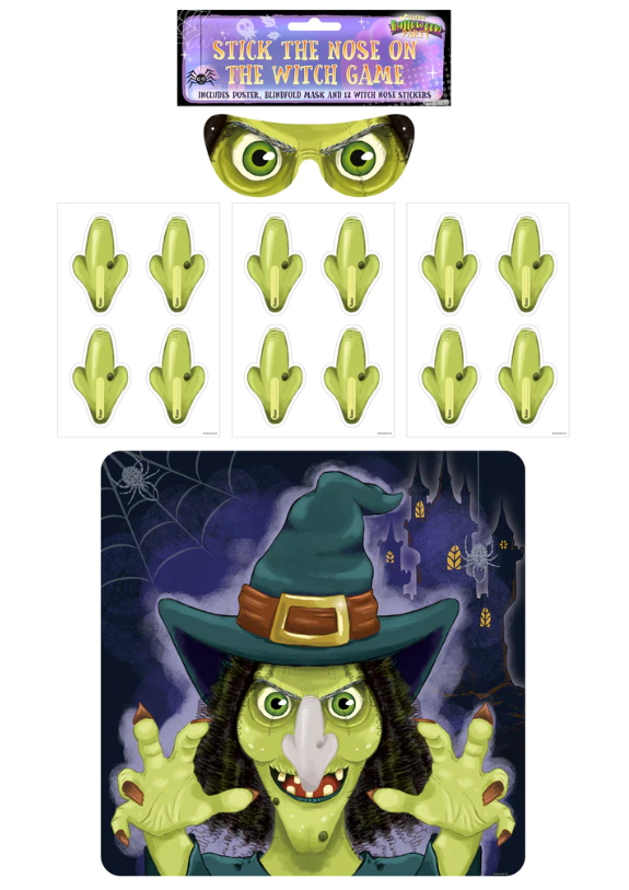 'Stick the Nose on the Witch' Halloween Game (14 Pieces)