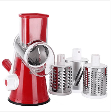 Table Top Drum Grater With 3 Stainless Steel Blades Detachable Easy To Use 3 Colours