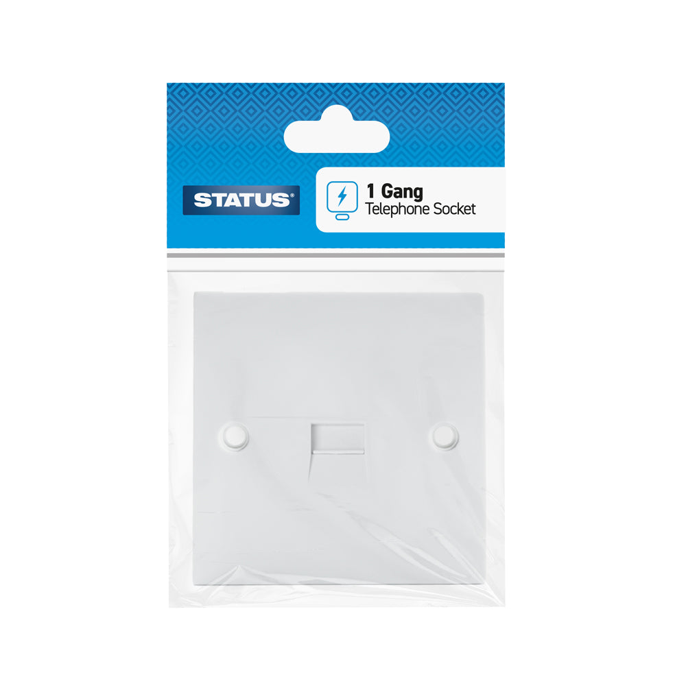 Telephone Socket - White - 1 pk - in Poly Bag / Header Card