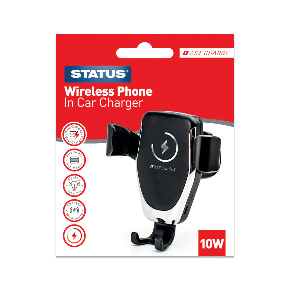 Wireless Phone Car Charger - Black - 1 pk box