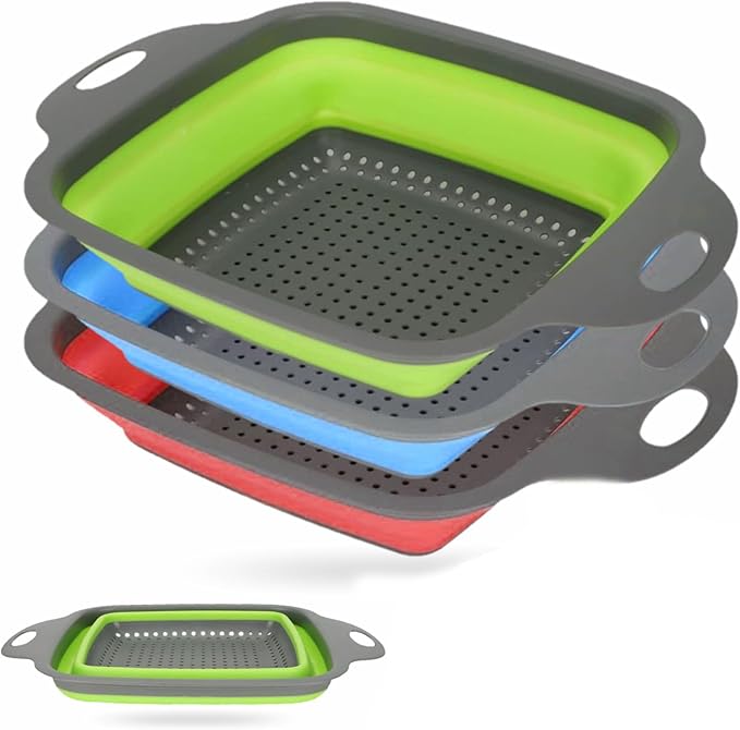 Foldable basket Colander Silicone Strainer