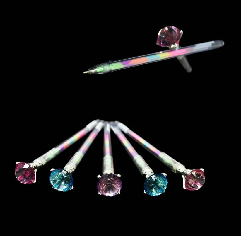 Multicolour Ink Gel Pen Diamond Head Assorted Colours 19cm (24 Pcs )