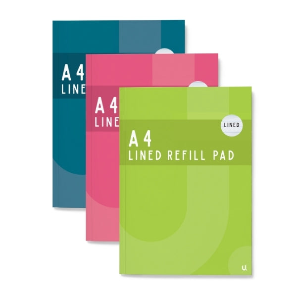 A4 Lined Refill Pad Colour Asst