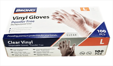 100 Large Disposable Vinyl Clear Examination Gloves Powder Free Latex Free Gloves