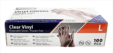 100 Large Disposable Vinyl Clear Examination Gloves Powder Free Latex Free Gloves