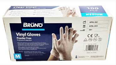 100 Medium Disposable Vinyl Clear Examination Gloves Powder Free Latex Free Gloves