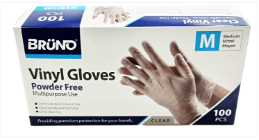 100 Medium Disposable Vinyl Clear Examination Gloves Powder Free Latex Free Gloves