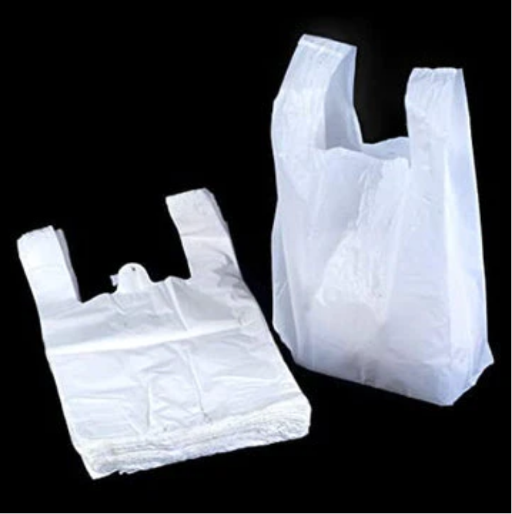 100 Piece Premium Large White Vest Style Bags Plastic Carriers Shopping Bags