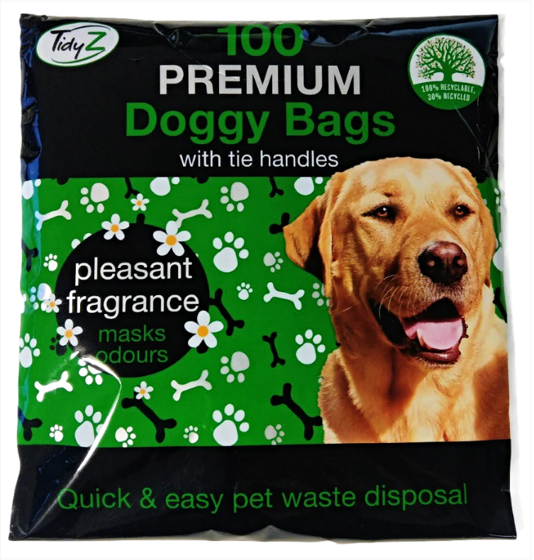 100 Premium Doggy Bags With Tie Handles Pets Home