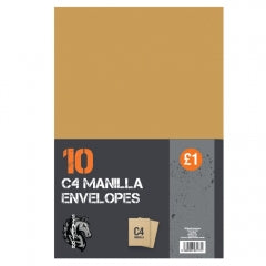 10 C4 Manila Envelopes
