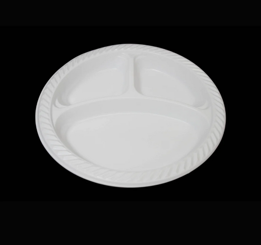 10" Disposable White Plastic Plate Pack of 50