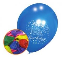 10 Pack High Quality 'Happy Birthday' Party Balloons Assorted Colours