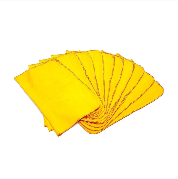 10 Pack Of Yellow Dusters Household Cleaning Traditional Dusters 11 x 13''