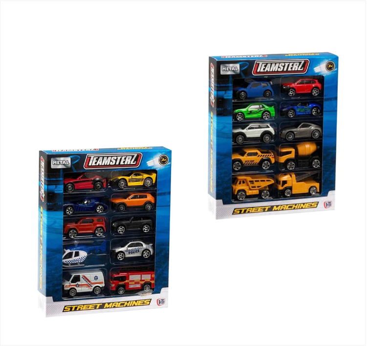 10 Pack Teamsterz Boy Racer Cars Assorted Vehicle Cars 2 Designs Available