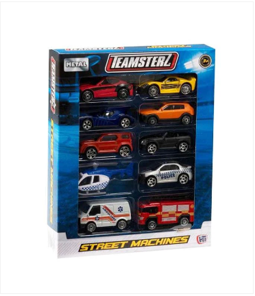 10 Pack Teamsterz Boy Racer Cars Assorted Vehicle Cars 2 Designs Available