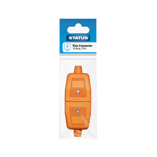 10 amp - 3 Pin Flex connector - Orange - 1 pk - in Poly Bag / Header card