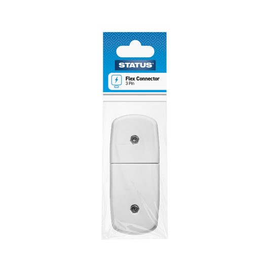 10 amp - 3 Pin Flex connector - White - 1 pk - in Poly Bag / header card