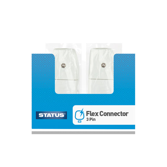 10 amp - 3 Pin Flex connector - White - 1 pk - in Poly Bag - in Colour CDU
