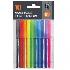 10pk Coloured Fibre Pens