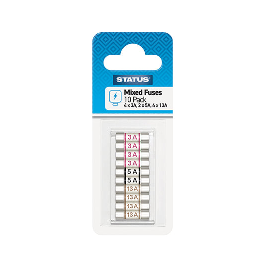 10 pk mixed - Fuses - 4x3 amp - 2x5 amp - 4x13 amp - in Colour CDU