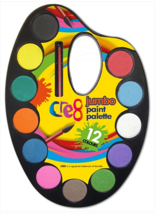 12 Colour Jumbo Paint Palette Arts And Craft Kids Fun